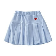 YDOJG Girls Toddler Dresses Summer Little Kid Baby Skorts Skirts For Flared Plain Pleated Skater Skirt Sport Skirt For 5-6 Years